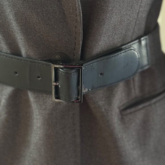 Calvin Klein Blazer In Gray, Belted Single-Breasted Size 2 - Picture 6 of 7